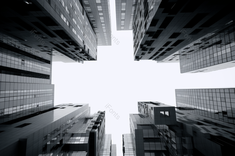 黑白色写字楼低角度拍摄商务背景,高清,摄影图,摄影图片,图片大全,摄影图免费下载